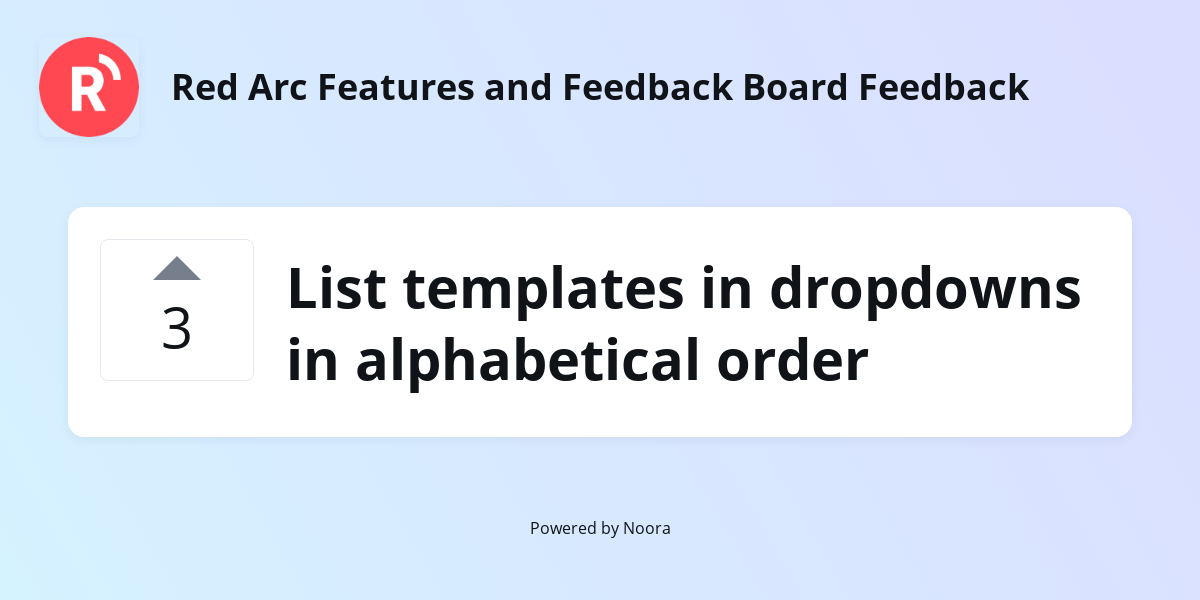 List templates in dropdowns in alphabetical order | Letter Box | Red ...